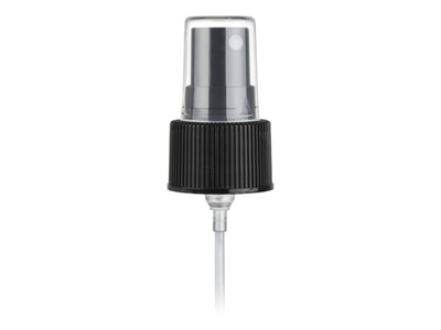 20/410 Black Ribbed Fine Mist Sprayer - Bulk Apothecary