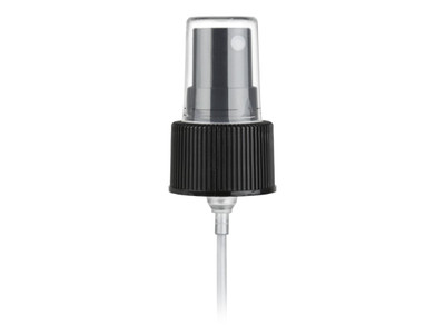 24/410 Black Ribbed Fine Mist Sprayer - Bulk Apothecary