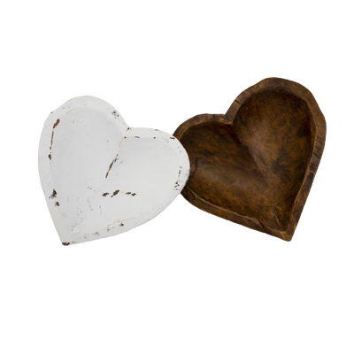 Small Heart Shaped Wooden Dough Bowl