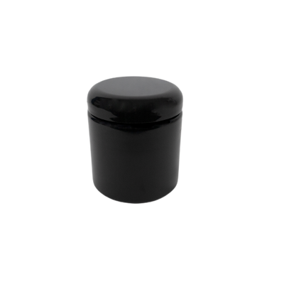 8 oz Black HDPE Jar with Domed 70mm Lid with Heat Seal - Bag of 50 - Bulk Apothecary