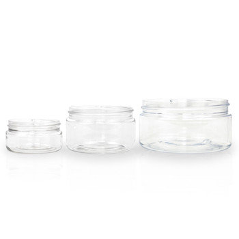 8oz Clear Plastic Jar / With Lid Bulk 