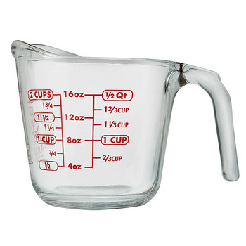 A/H GLASS MEASURING CUP, 16OZ (2 CUPS) (4/CS)