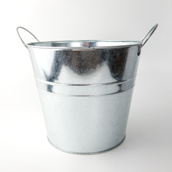 Medium Oval Metal Bucket with Metal Handles - CT2512 - D&W Silks