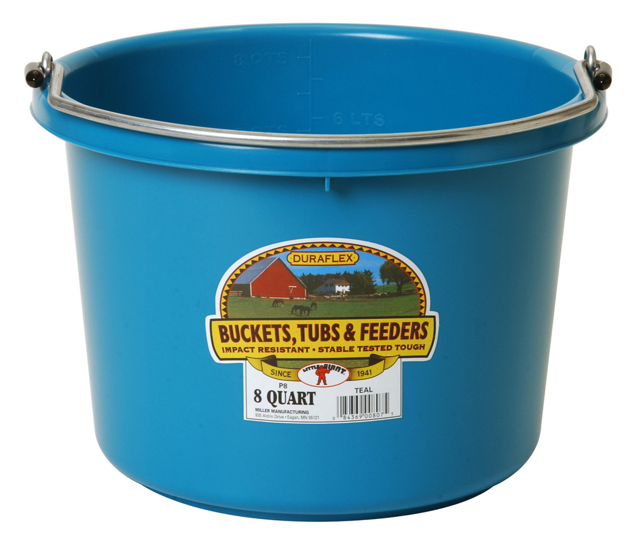 Plastic Animal Feed Bucket (Berry Blue) - Little Giant - Round Plastic Feed  Bucket with Metal Handle (8 Quarts / 2 Gallons) (Item No. P8BERRYBLUE6)