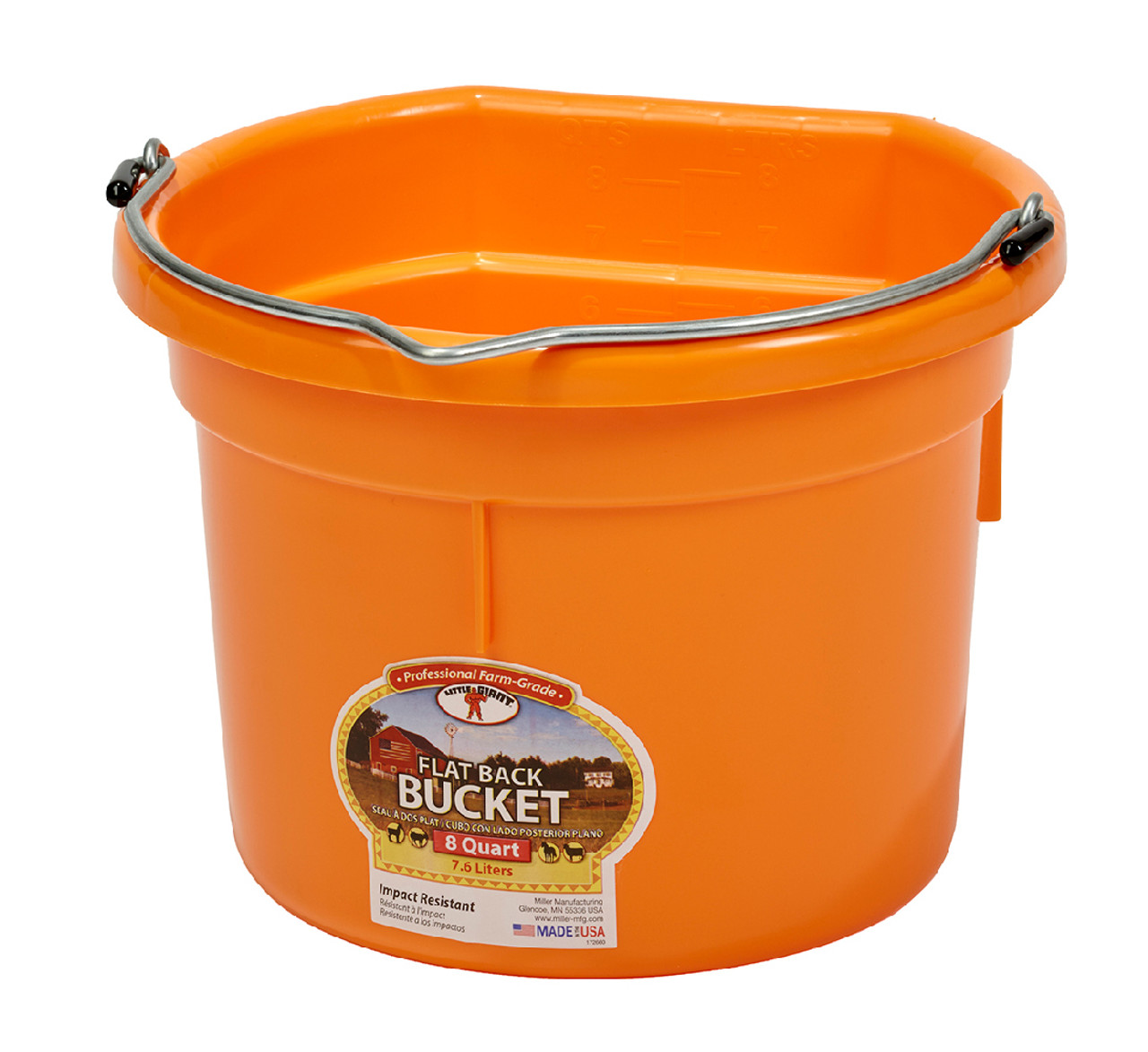 Little Giant 20 Quart Flat Back Plastic Bucket Lime Green