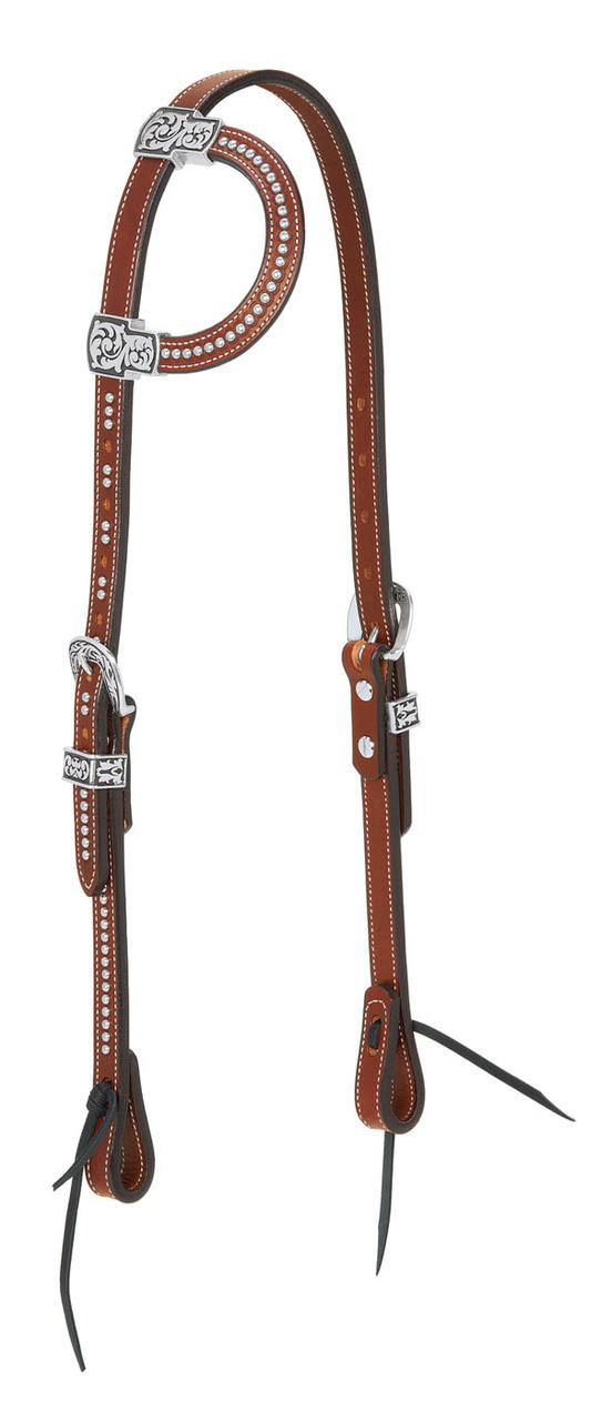 Klassy Cowgirl Leather Single Ear Headstall & Breast Collar Set w