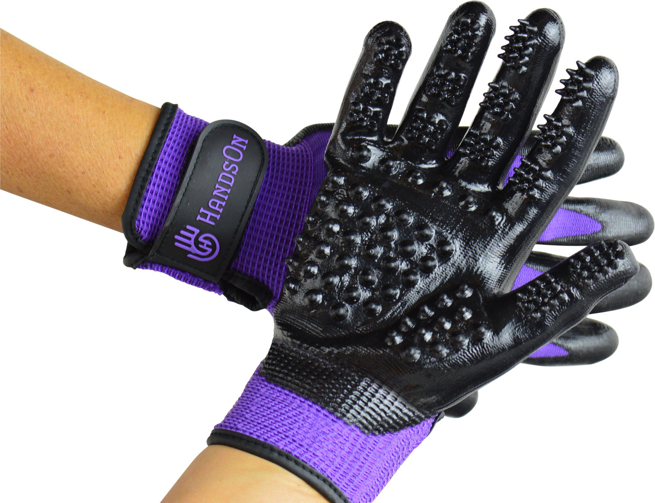 hands on grooming gloves