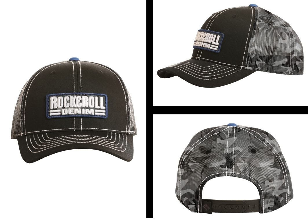 Rock \u0026 Roll Denim Patch Logo Caps- Hats