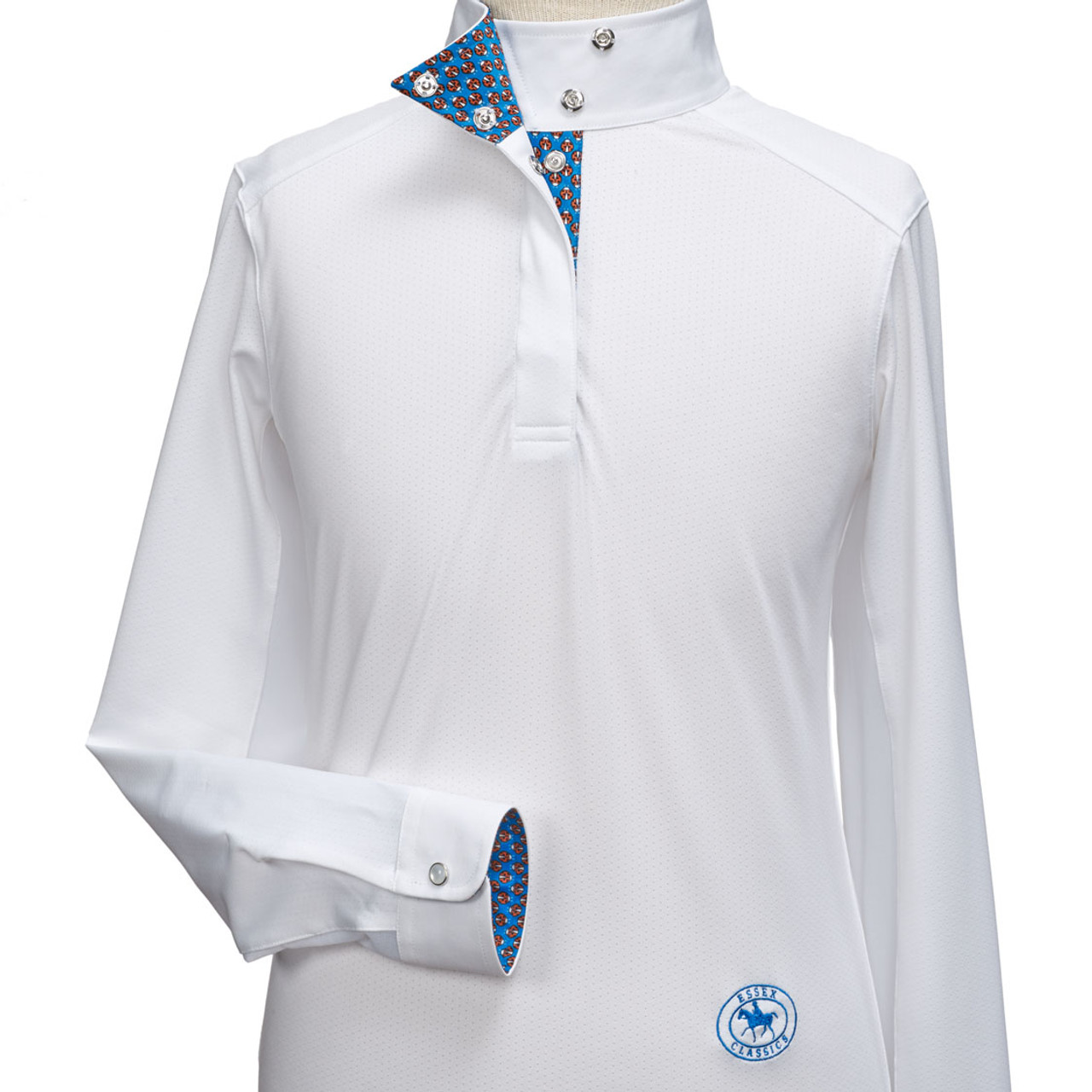 Essex Classics Beacon Hill Ladies Long Sleeve Show Shirt Blue Small