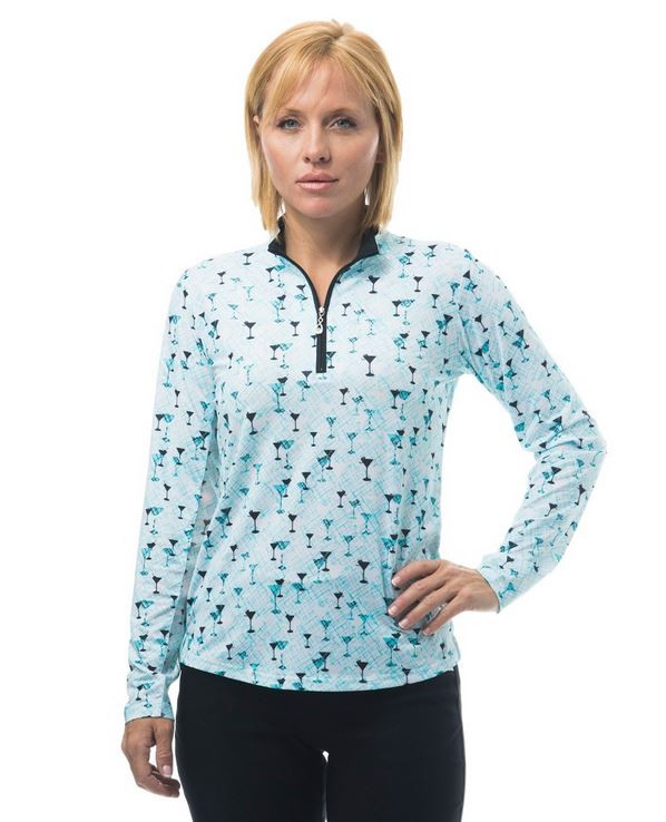 SanSoleil SolCool Zip Mock Prints- UV 