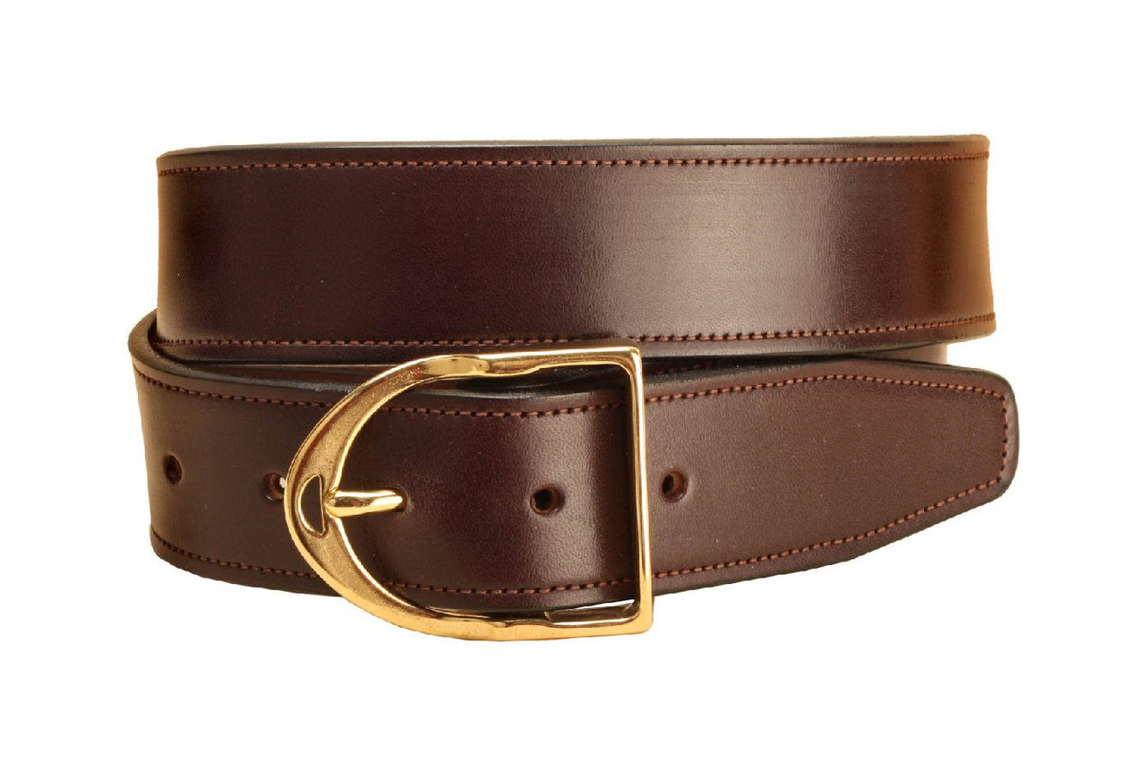 Tory Leather English Stirrup Buckle Belt- Leather Belts display picture 3