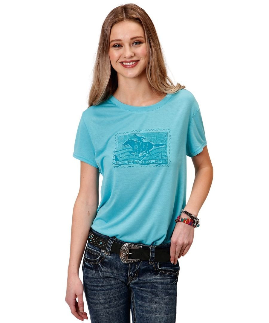 Roper Pony Express Stamp Tee- Ladies T 