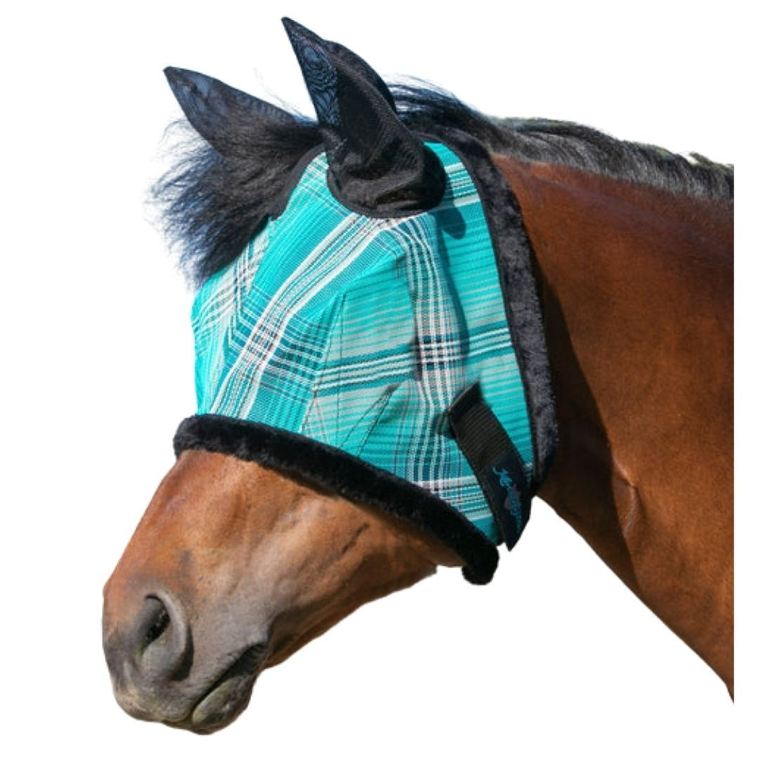 Masque Anti-mouches Kensington Pour Cheval – Doublure Polaire – Taille Medium – Rose