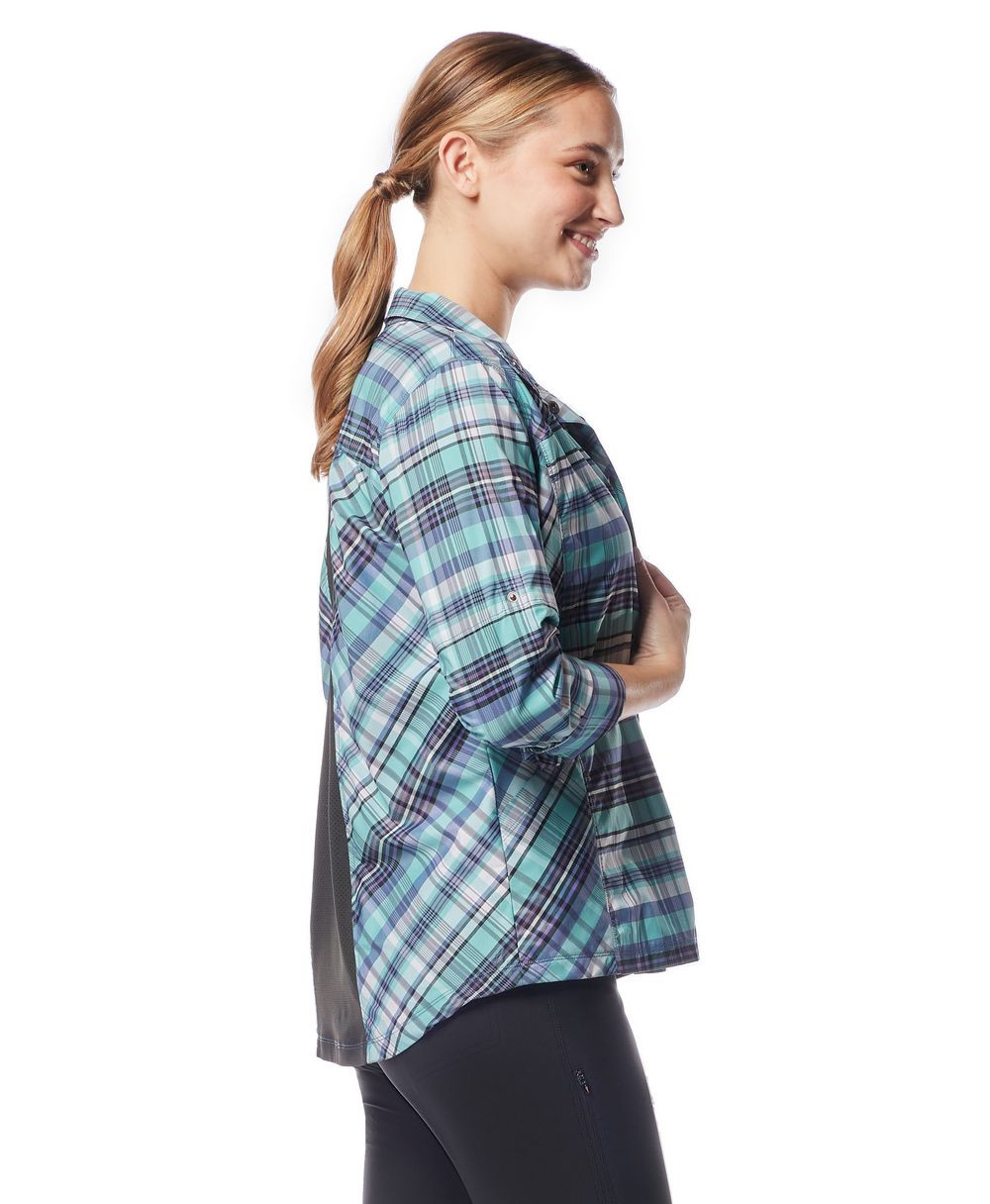 Chemise soleil équestre femme KERRITS ICE FIL LITE manches longues bleu
