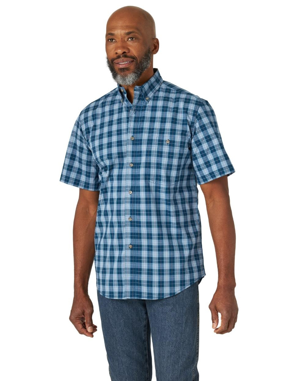 wrangler men's short sleeve western shirt