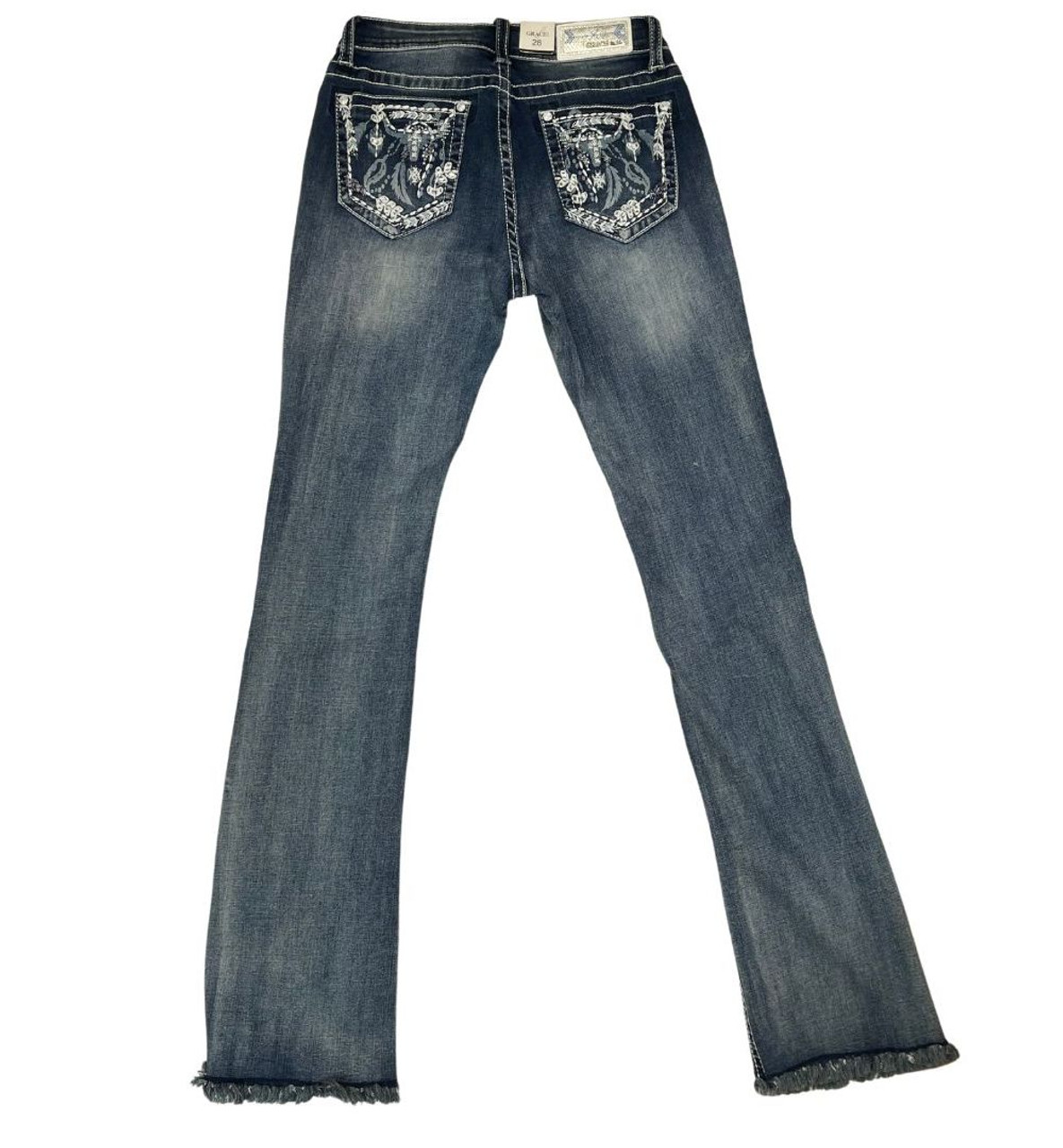 Grace in LA Easy Fit Steer Pocket Jean- Western Jeans