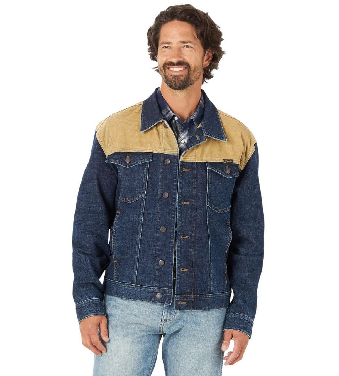 Wrangler Men's Corduroy Yoke Denim Jacket- Western Clothes