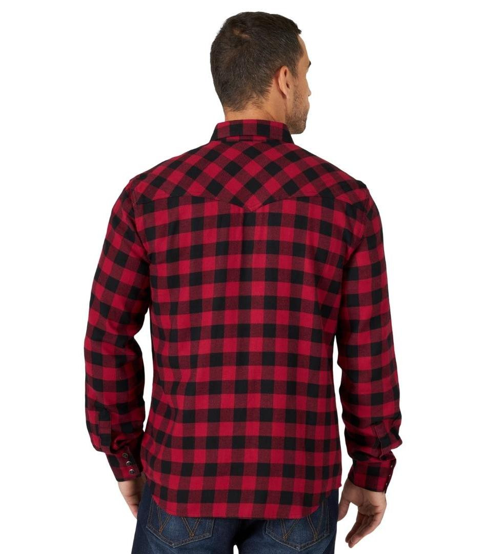 Wrangler Men's Red Retro Buffalo Plaid Shirt Western Clothes