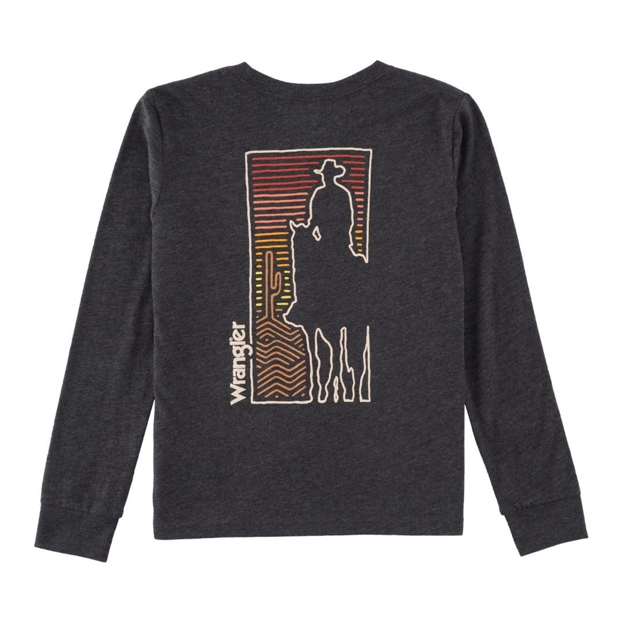 【mahagrid】22FW★ WRANGLER LS TEE Wrangler Boys Silhouette Horse LS Tee- Kids Western Clothes