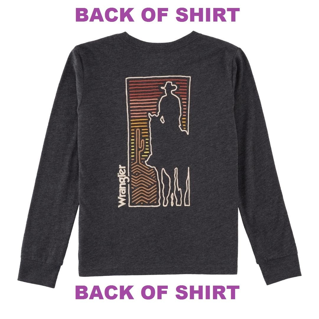 Wrangler Boys Silhouette Horse LS Tee- Kids Western Clothes
