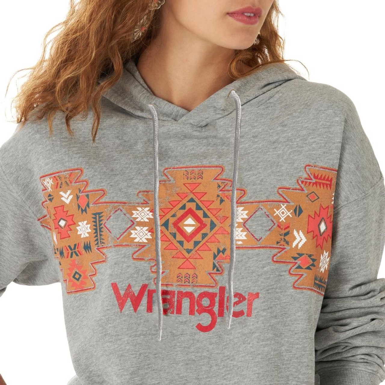 Wrangler Aztec Cropped Hoodie- Women's Sweatshirts