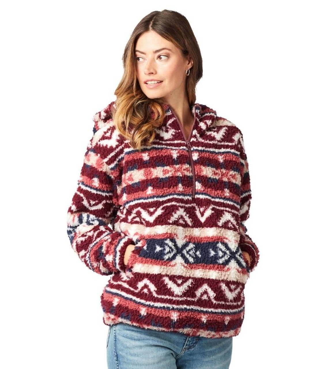 Wrangler Sherpa Print Hoodie- Western Tops