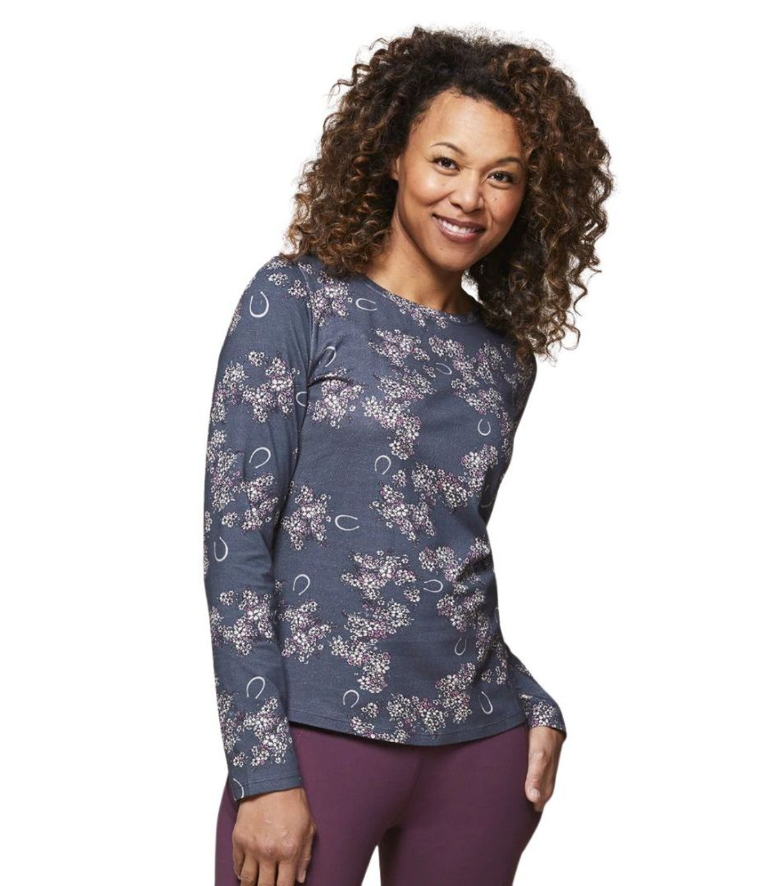 EQL by Kerrits Organic Print Top Long Sleeve- Ladies Tees