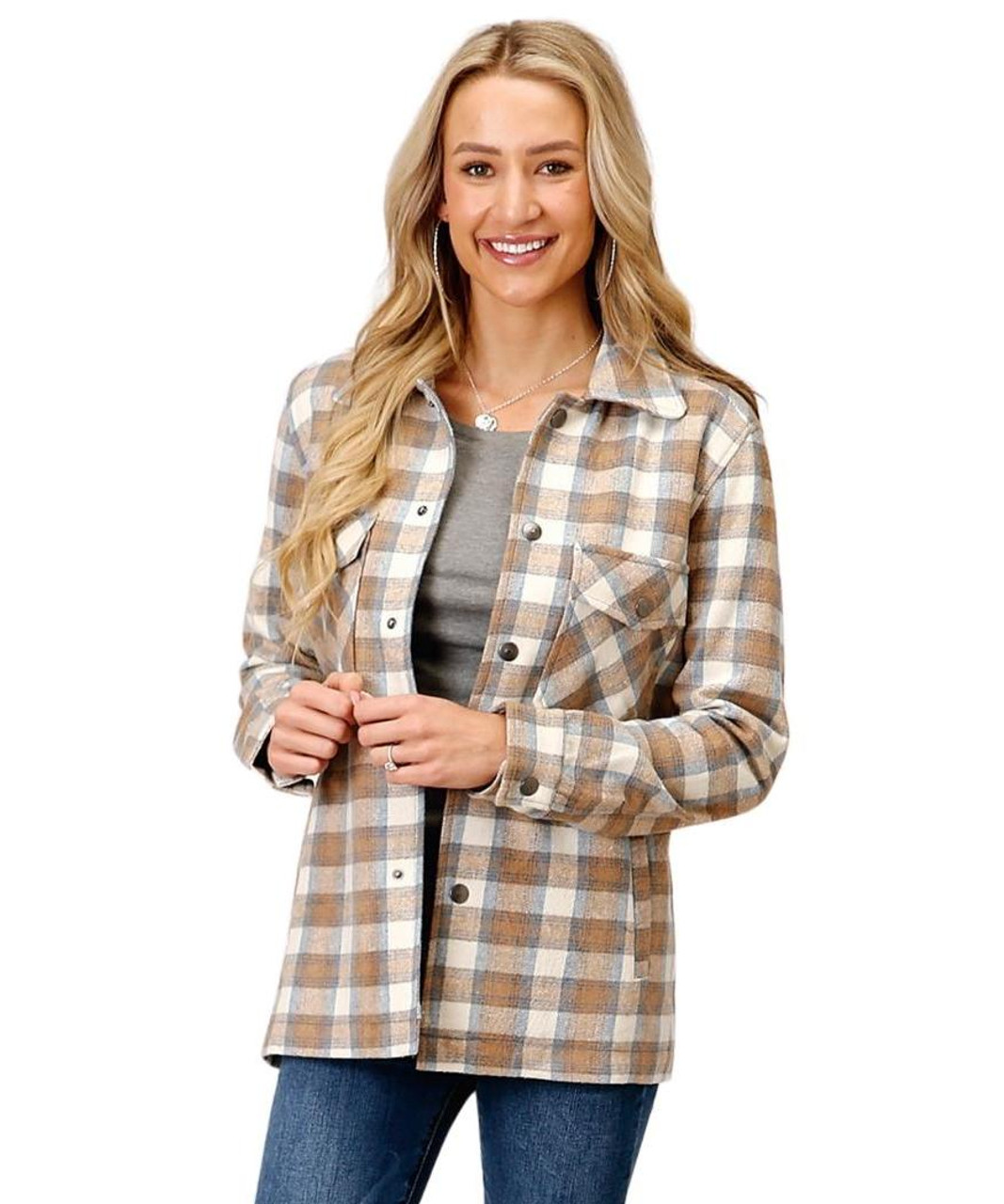 Womens flannel clearance shirt jacket