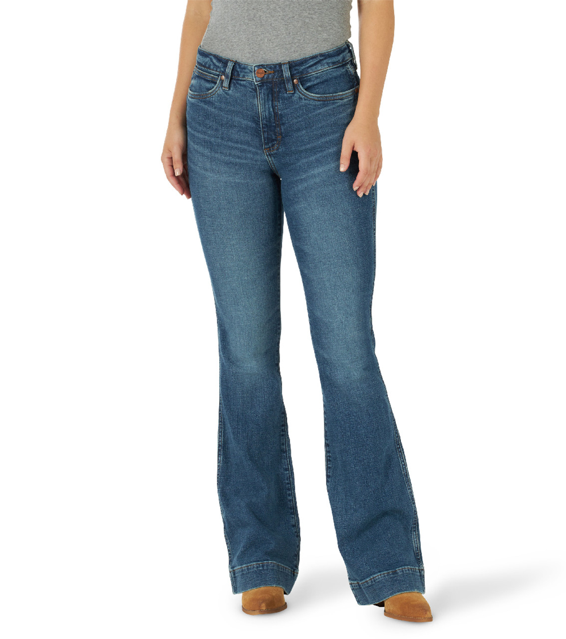 Women's Wrangler Retro® Green Jean: Women's High Rise Trouser Jean, Emma