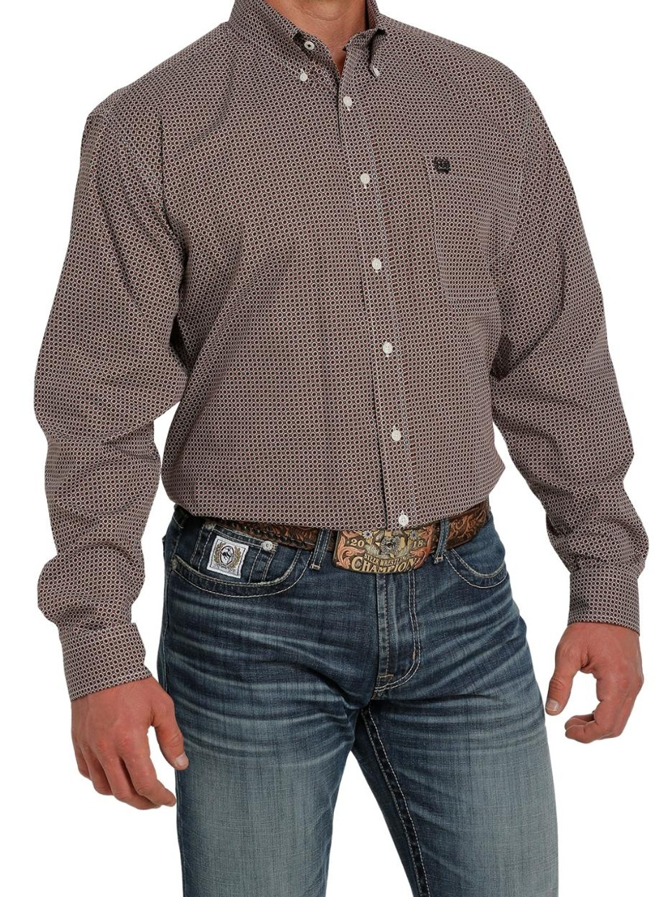 Men's Cinch Geo Print Shirt Long Sleeve- Western Clothes