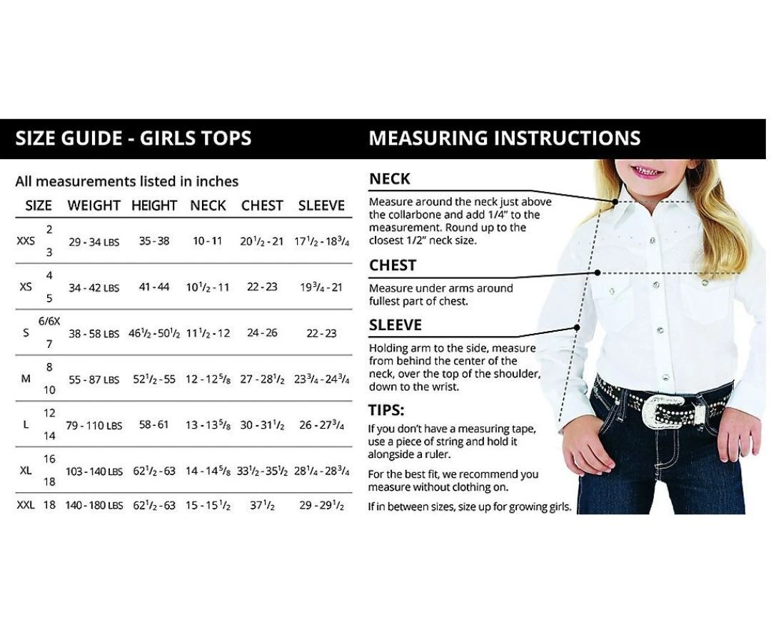Girls Wrangler Western Riding Shirt Kids Western Clothes