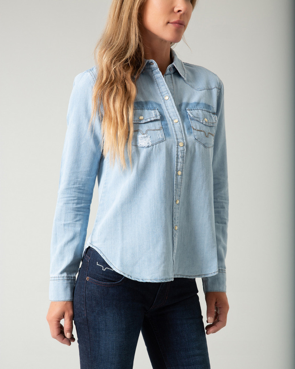 Light Wash Leonie Oversize Denim Shirt – JLUXLABEL