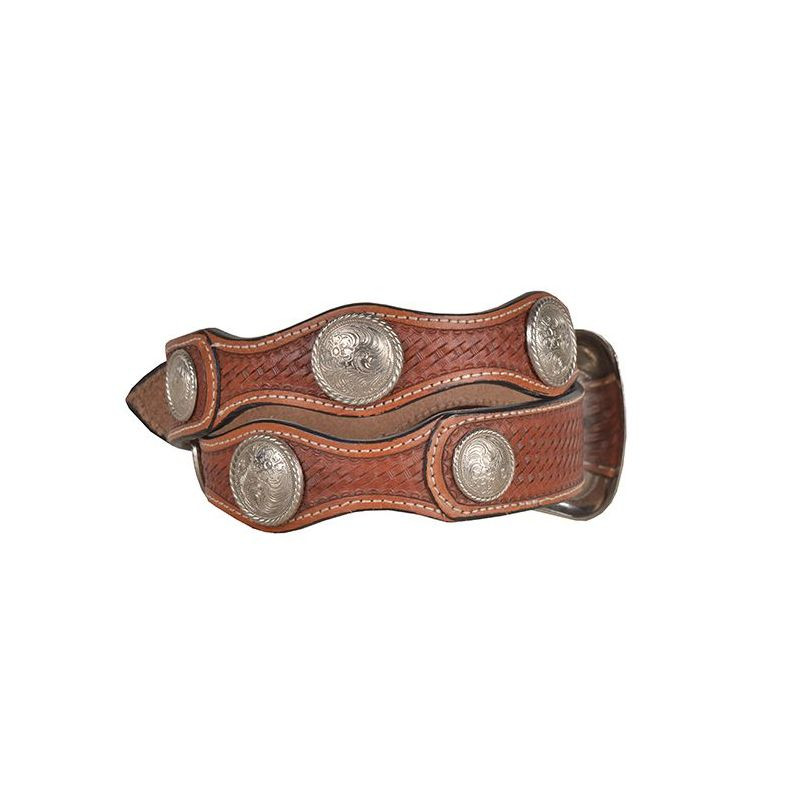 Myra Rustic Woods Hand Tooled Leather Belt- Western Belts display picture 2