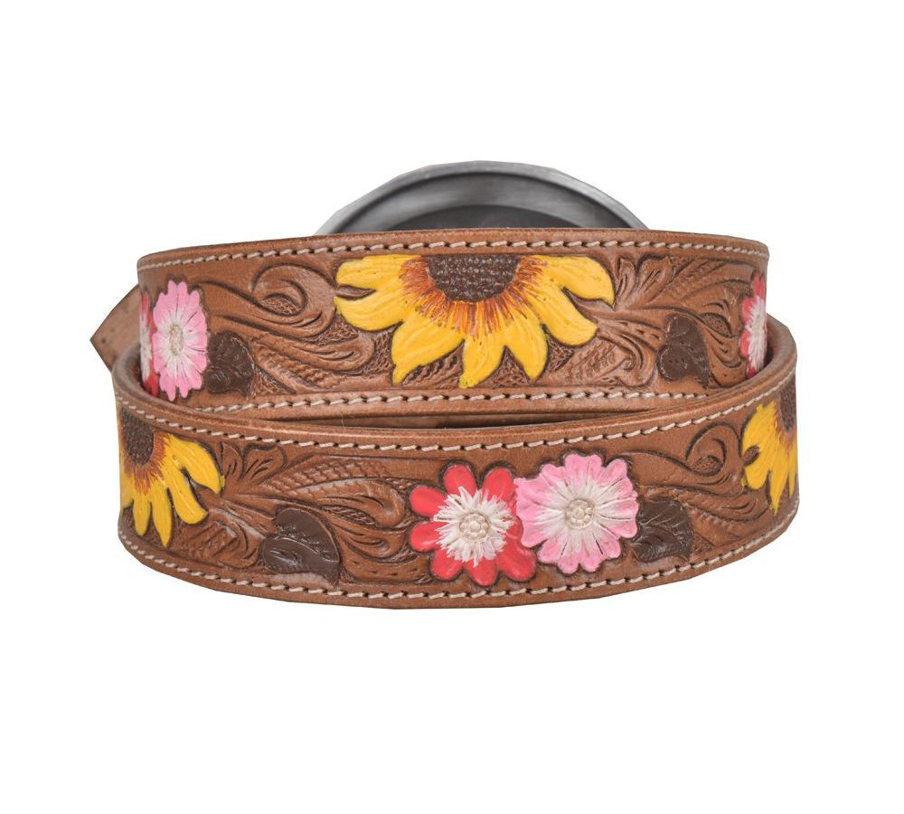 Myra Bouquet Hand Tooled Leather Belt- Western Belts