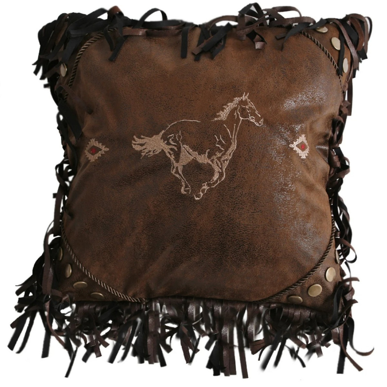 Embroidered Horse Western Pillow- Southwestern Decor