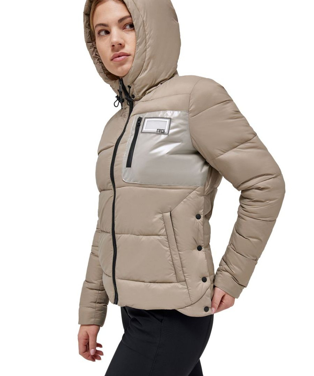 RG Nylon Quilted Hooded Puffer Jacket