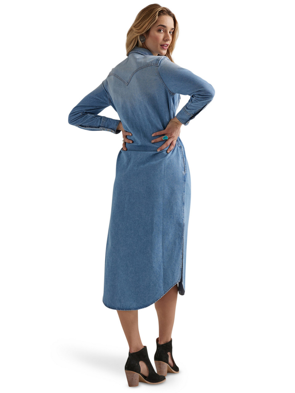 PAIGE Longsleeve Mayslie Denim Dress | EVEREVE