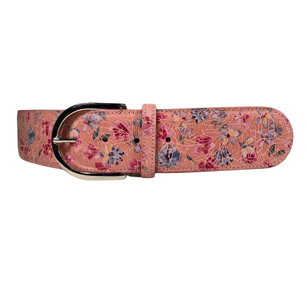 The Tailored Sportsman Floral Multicolor Leather Belt with Rounded Silver Buckle Tailored Sportsman Belt | All About Equestrian main image 4