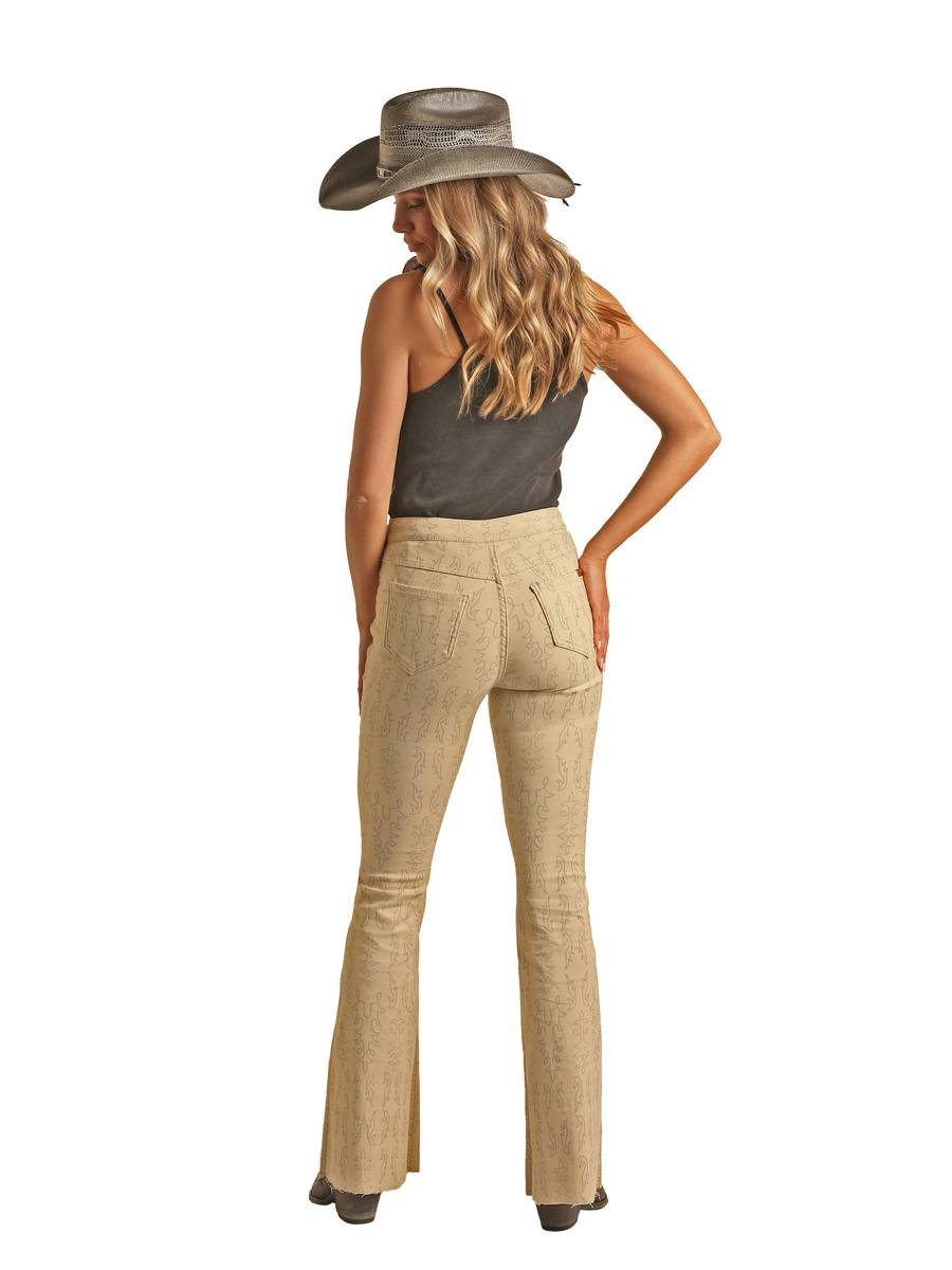 Rock & Roll Denim Stitch Reversible Flare Jeans- Western Pants