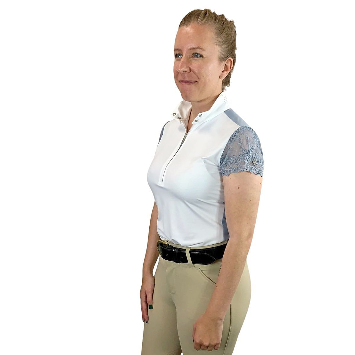 70 Degrees Lace Sleeve SS Show Shirt- Equestrian Shirts