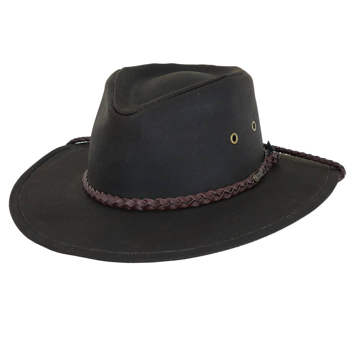 Outback Oilskin hat - Brown  Sz Medium Outback Trading Company Unisex 1480 Kodiak UPF 50 Waterproof  main image 3