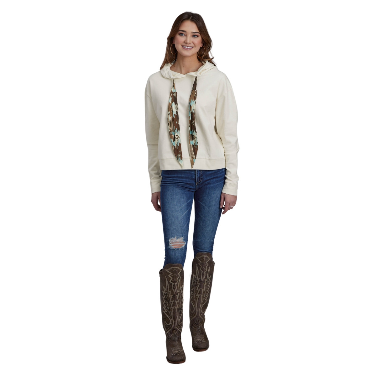 Roper Bandana String Hoodie- Cowgirl Sweatshirts