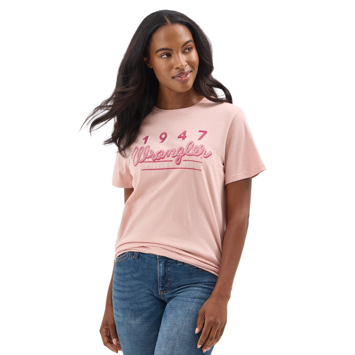 Wrangler Vintage 1947 Misty Rose Tee- Ladies Tops