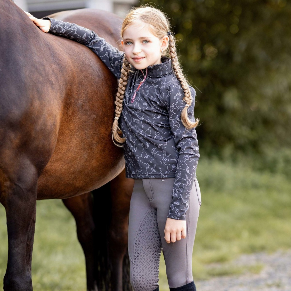 Horse Riding Clothes HORZE Pegasus Kids Winter Training Shirt