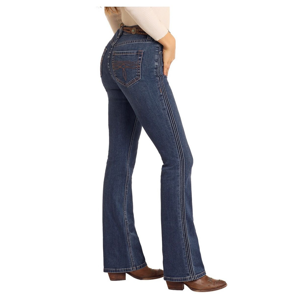 Rock & Roll Denim HR Side Seam Jeans- Western Wear