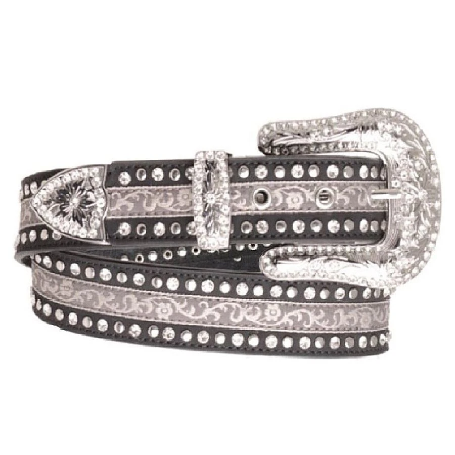 Kamberley Rhinestone Filigree Leather Belt display picture 3