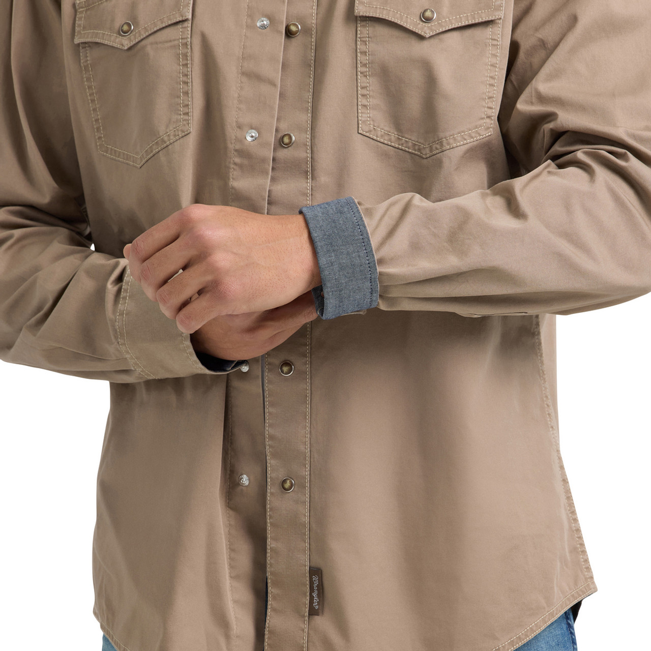 Men's Wrangler Retro Taupe LS Snap Shirt