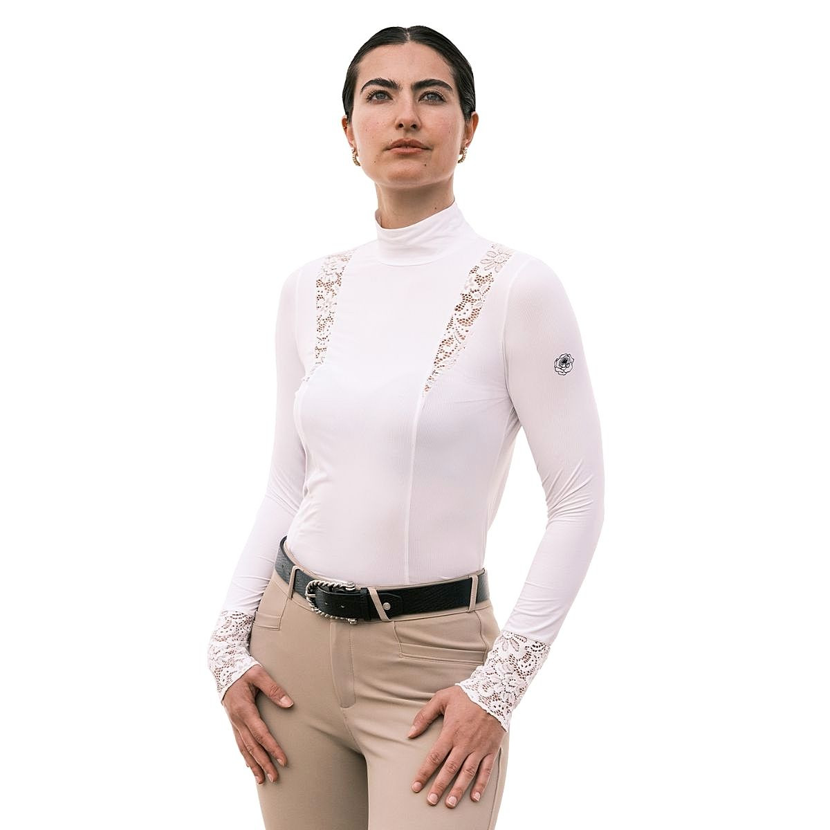 Hannah Childs Farrah Lace Turtleneck Training Top