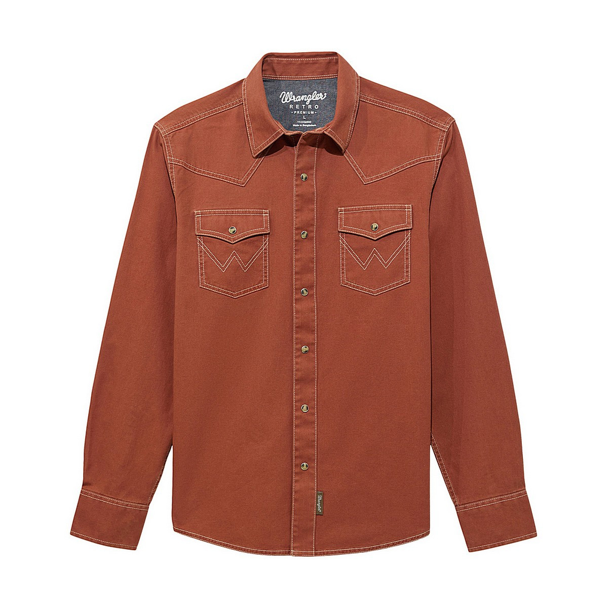 Men's Wrangler Retro Premium Clay Red Snap Shirt