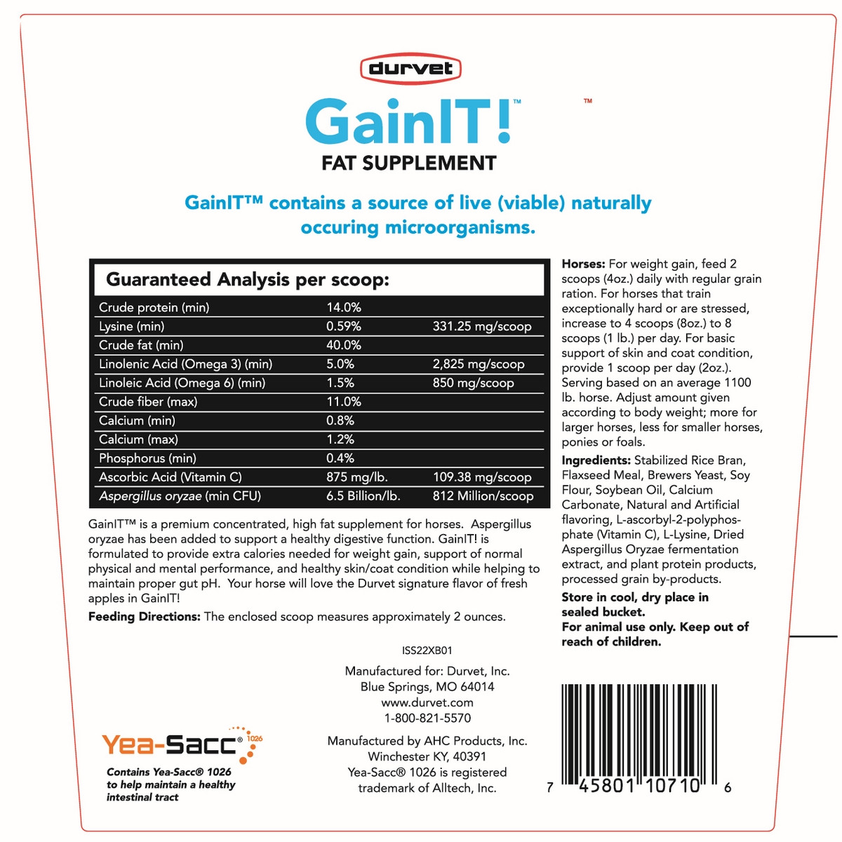 Maf Ginit Durvet GainIT! Fat Supplement